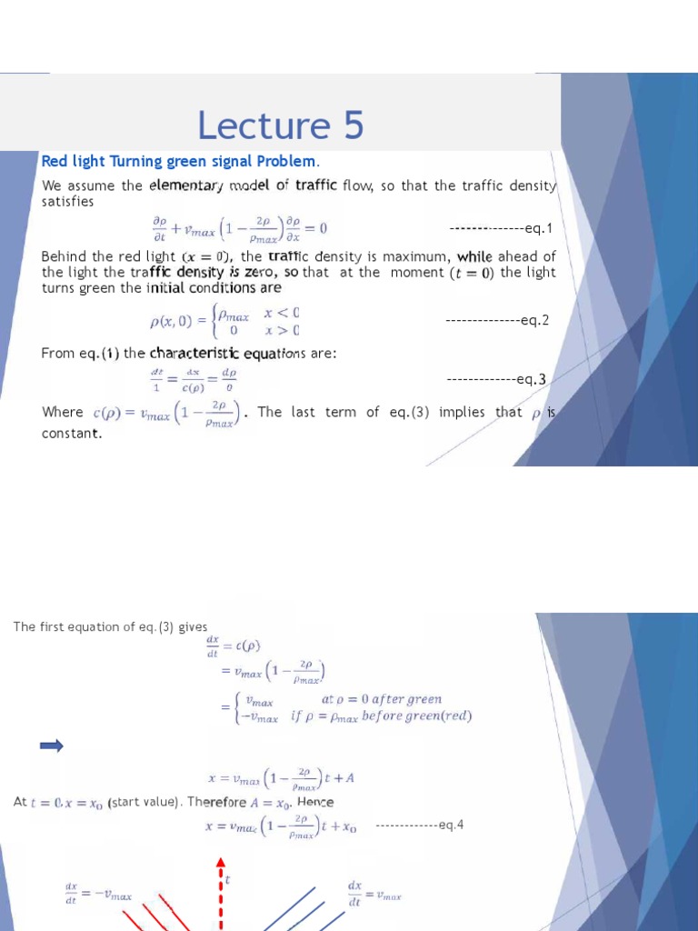 Traffic Flow Analysis at Signal Changes | PDF | Partial Differential ...