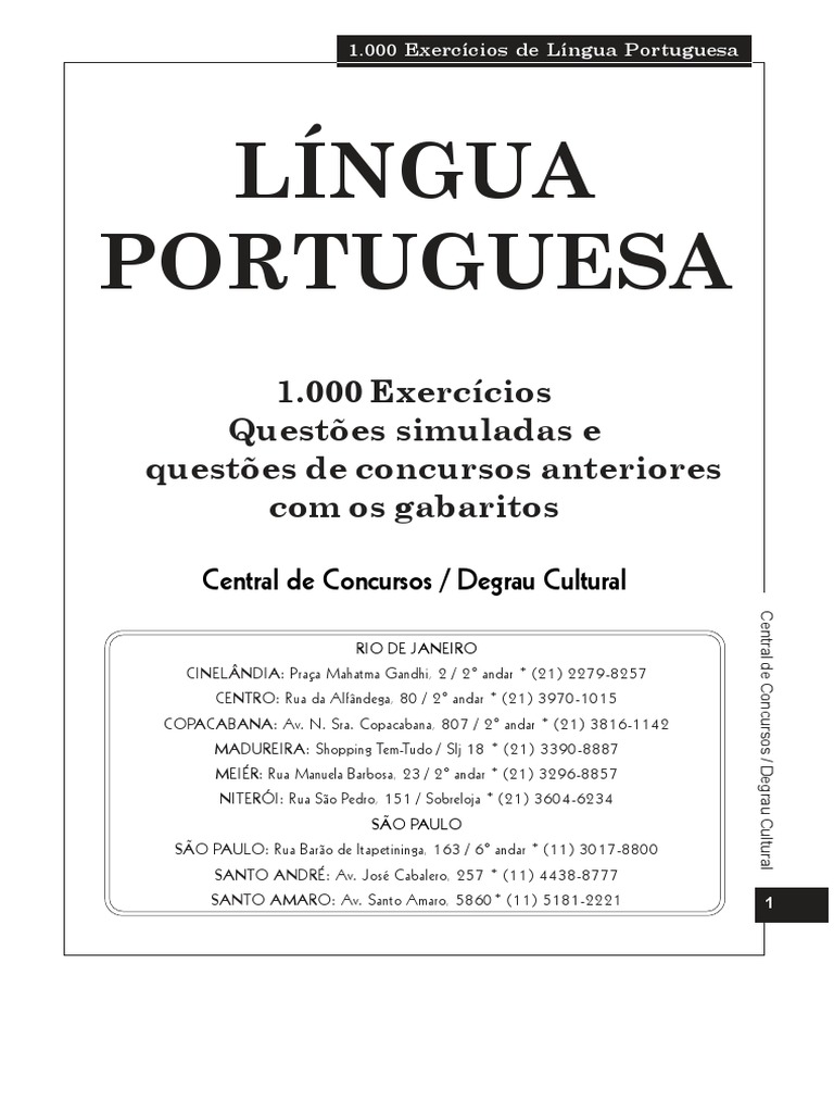 1000 Questoes de Portugues | Download grátis PDF | Palavra | Pronome
