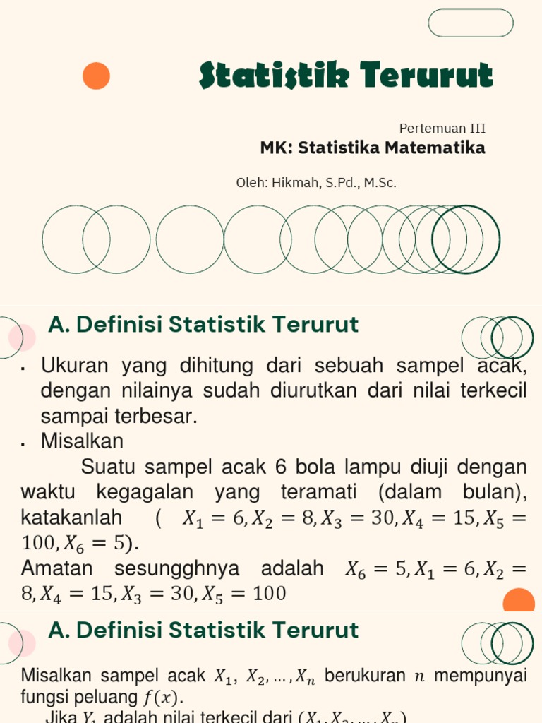 Definisi dan Fungsi Statistik Terurut | PDF | Metode & Bahan Ajar