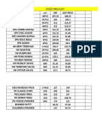 FOOD Pricelist