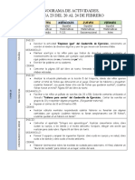 Cronograma de Actividades S23 Del 20 Al 24 Febrero