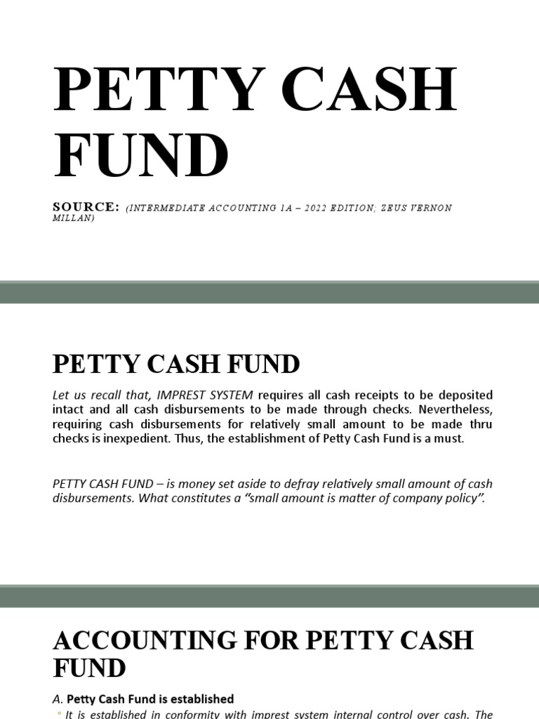 Petty Cash Fund Accounting Guide | PDF | Cash | Economies