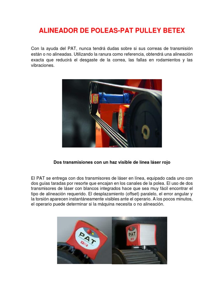 Alineador de Poleas-Informacion Tecnica | PDF | Cinturón (mecánico ...
