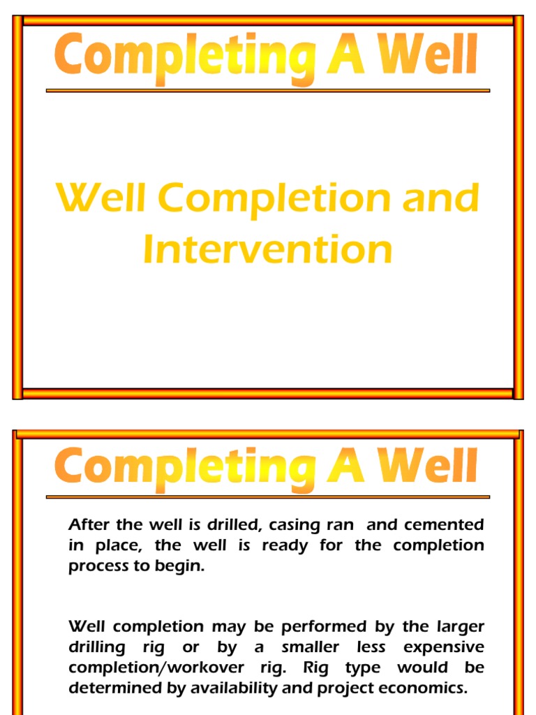 05 Well Completion | PDF | Casing (Borehole) | Valve
