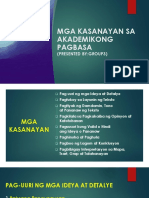 Mga Kasanayan Sa Pagbasa