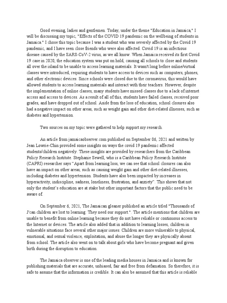 The negative impacts of school closures and lack of access to online