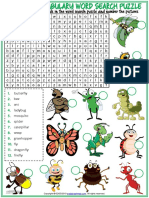 Insects Vocabulary Esl Word Search Puzzle Worksheet For Kids