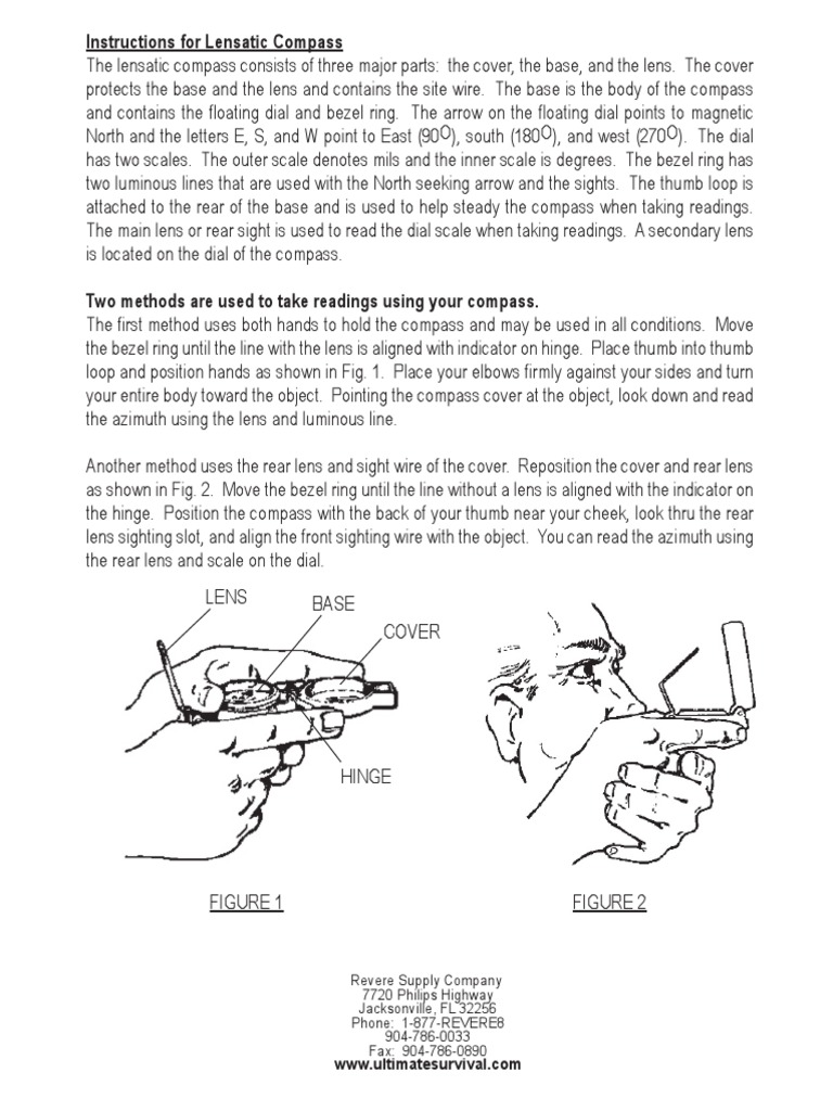Lensatic Compass Usage Guide | PDF