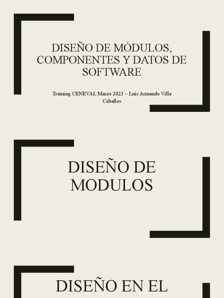 Diseño de Módulos y Componentes de Software | PDF | Software | Lenguaje ...