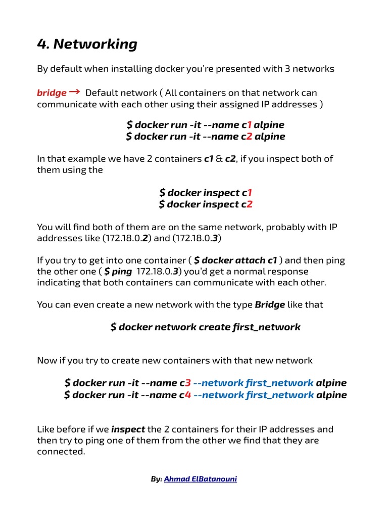 Docker Networking and Image Creation Guide | PDF | Computing | Computer ...