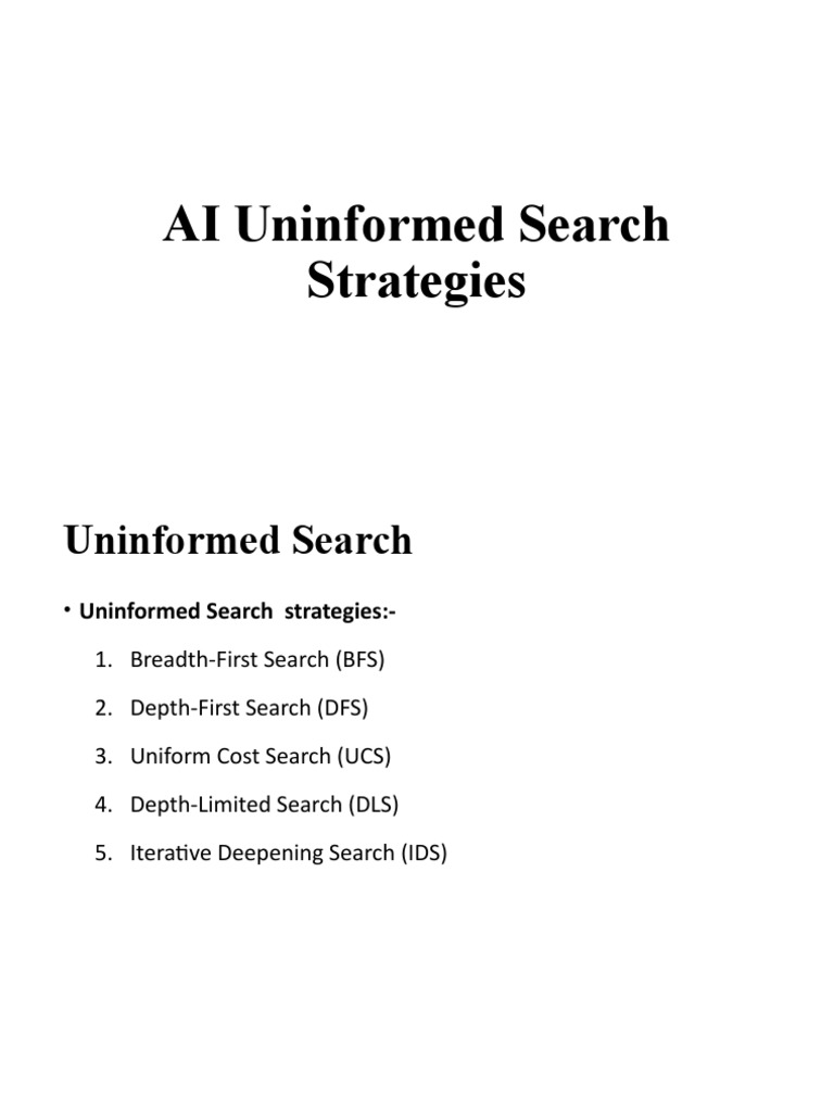 AI Uninformed Search Strategies by Examples | PDF | Computational ...