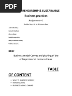 Business Model Canvas and Pitching of The Entrepreneurial Business Ideas