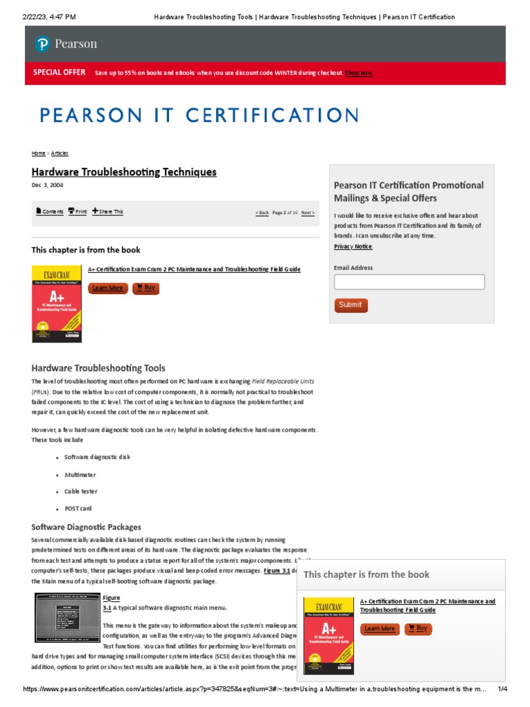 Hardware Troubleshooting Tools Hardware Troubleshooting Techniques