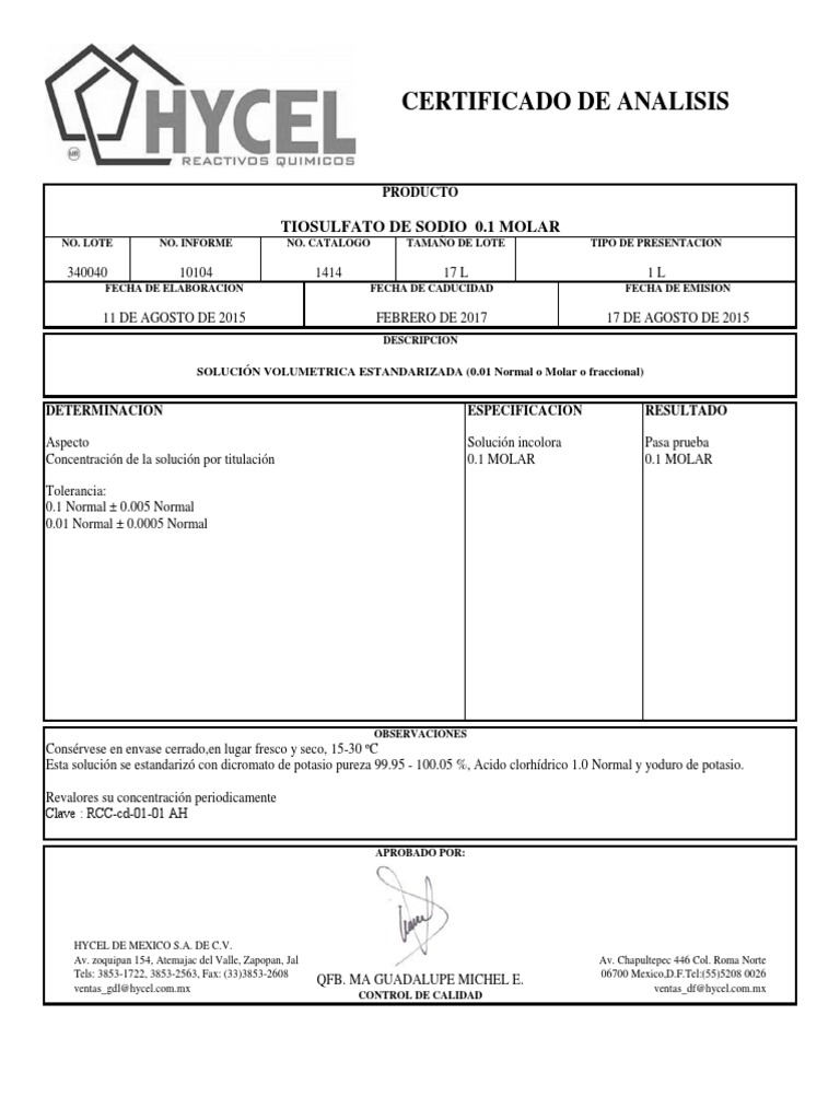 Hydrochloric Acid 0.01n