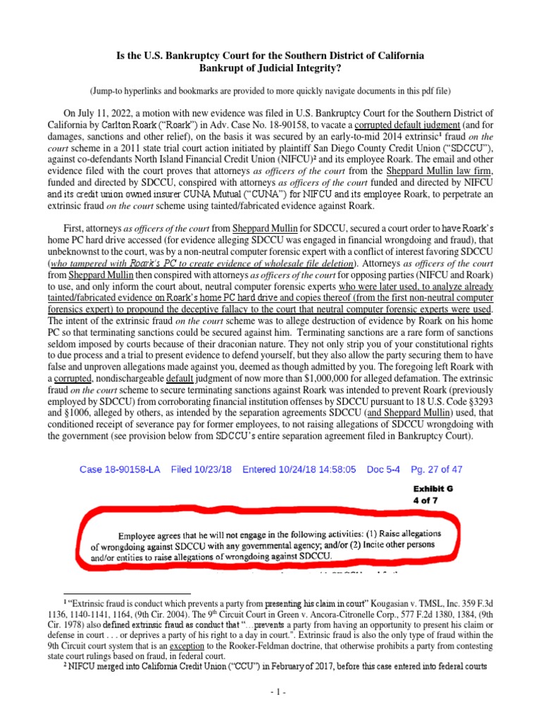 Is The U S Bankruptcy Court For The Southern District of California Is The U S Bankruptcy Court For The Southern District of California