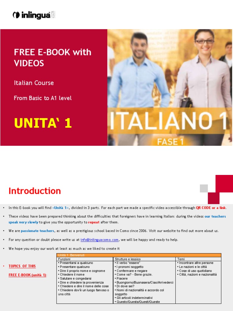 FREE E Book Italian Course From Basic To A1 | PDF