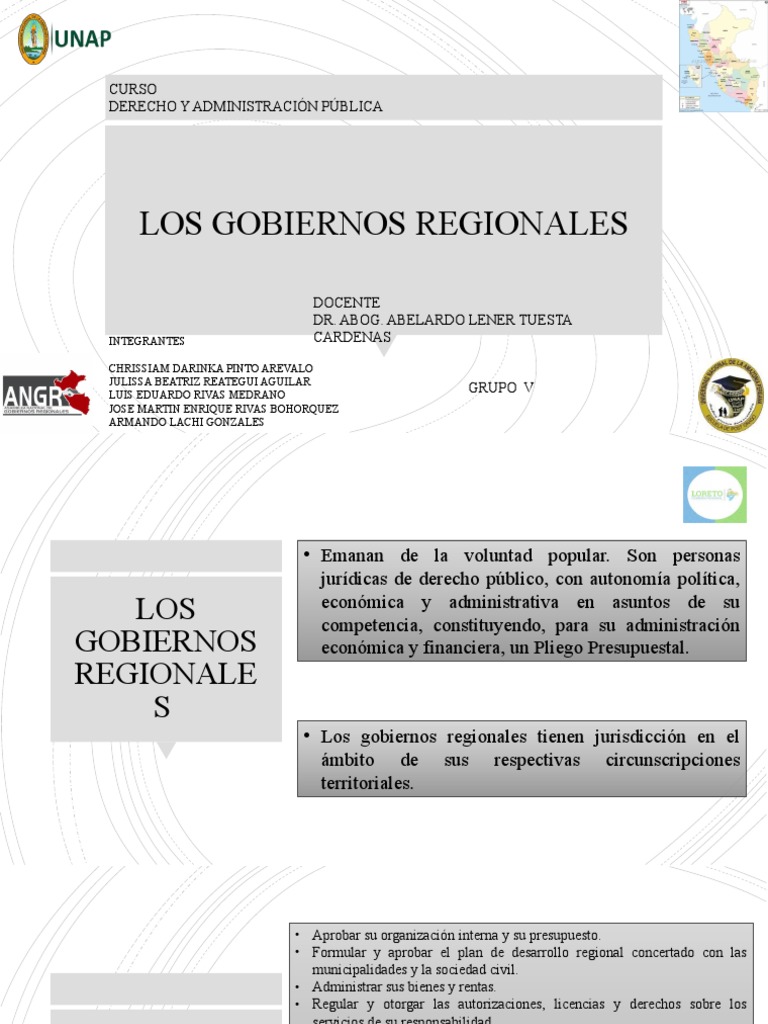 Los Gobiernos Regionales | PDF | Gobierno | Gobernancia