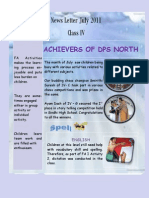 News Letter July 2011 Class IV: Achievers of Dps North