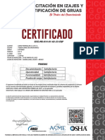 Certificado Grúa Cataneo