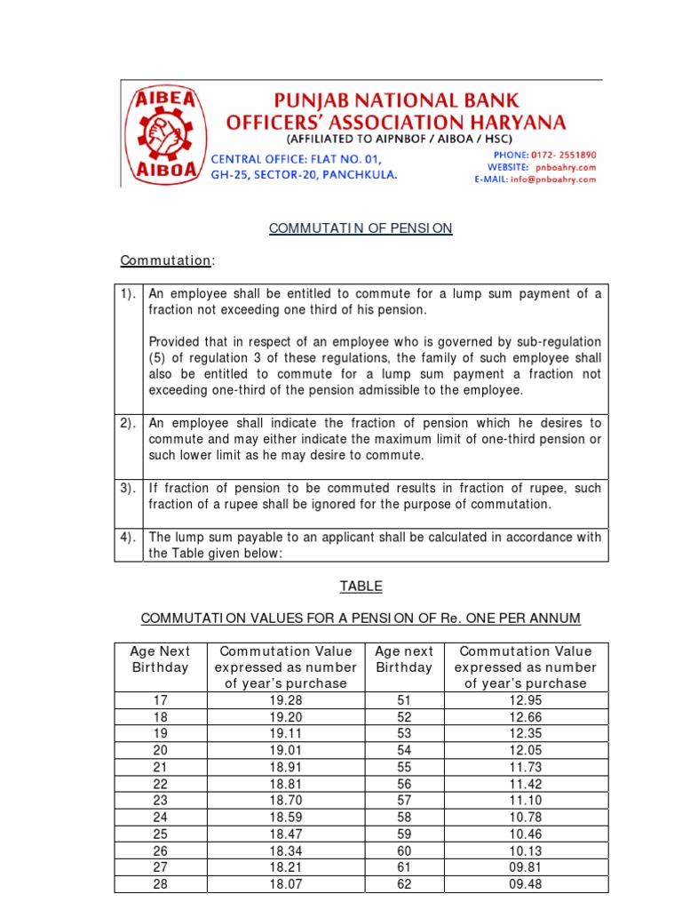 Commutation of Pension Guidelines | PDF | Pension | Present Value