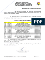 Edital N 16-22 Recursos Pontuao Oficial Prova Objetiva - Vestibular 2022