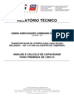 Análise da capacidade de um transportador de cana de 1200 t/h