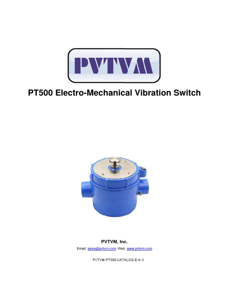 Provibtech PT500 Vibration Switch PDF Switch Physical Sciences