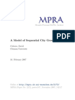 Cuberes D., - A Model of Sequential City Growth - (2007) MPRA - Paper - 2172