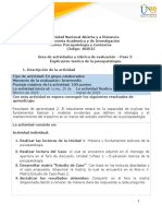 Guía de Actividades y Rúbrica de Evaluación - Unidad 1 - Paso 2 - Explicación Teórica de La Psicopatología