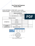 Informe Final de Progreso Verano 2023: Código: 74257105