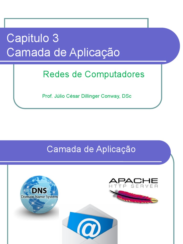 Camada de Aplicação em Redes: Arquiteturas e Protocolos | PDF | Sistema de  Nomes de Domínio (DNS) | Protocolo de transferência de arquivos, image size:768x1024