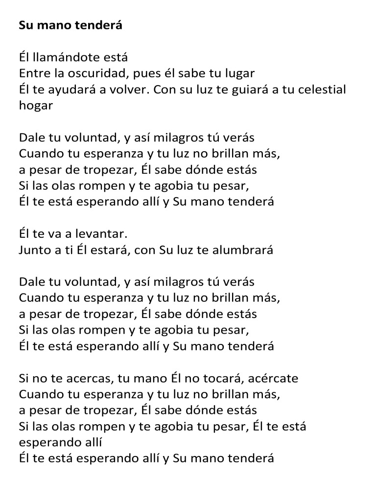 Su mano tenderá: Mensaje de esperanza | PDF | Religión y espiritualidad ...