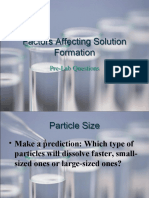 Factors Affecting Solution Formation Prelab