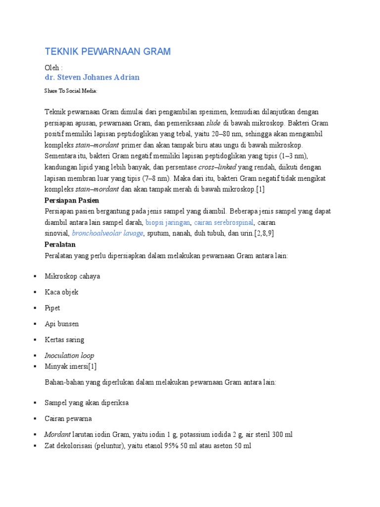Teknik Pewarnaan Bakteri | PDF