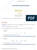 Adding and Subtracting Polynomials