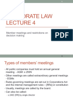 Corporate Law Meeting Restrictions