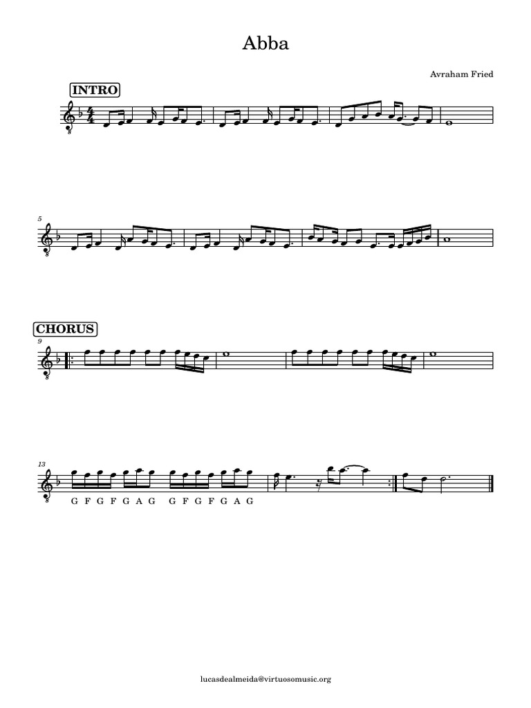 Avraham Fried Abba Pdf