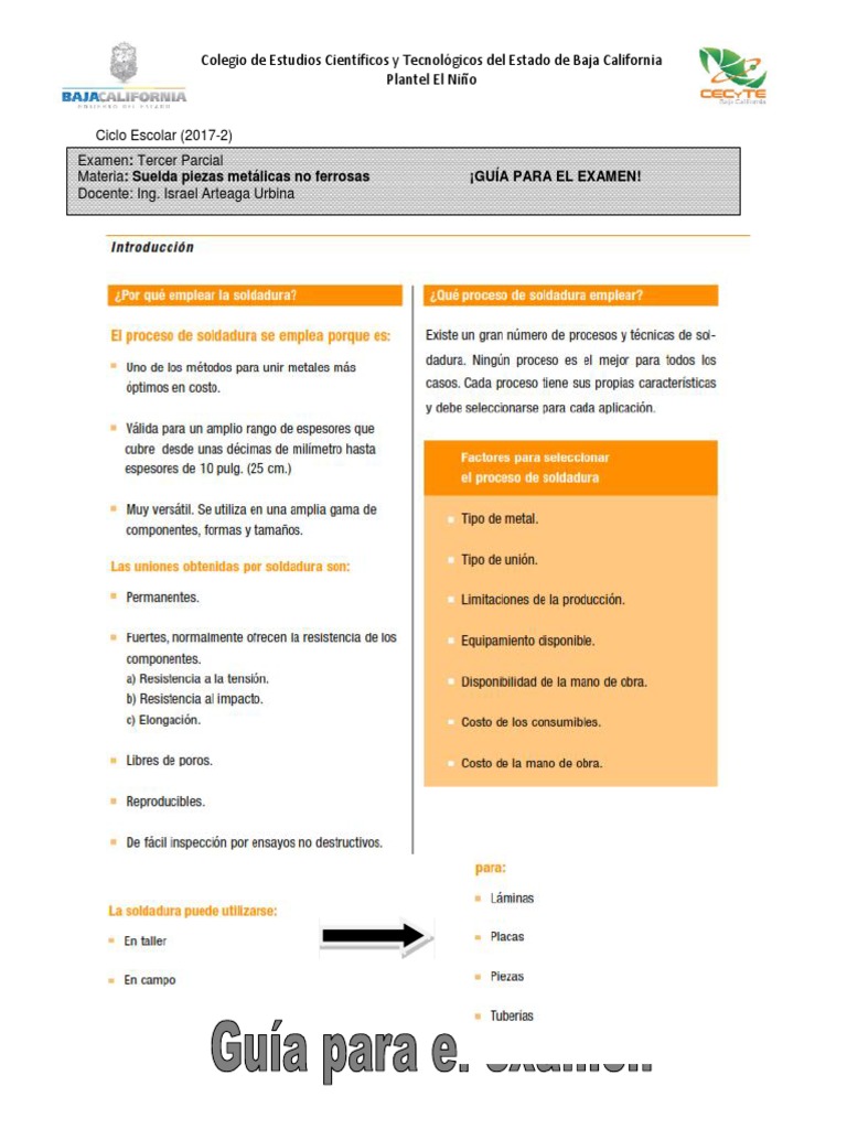 Suelda Piezas Metalicas No Ferrosos Guia | PDF