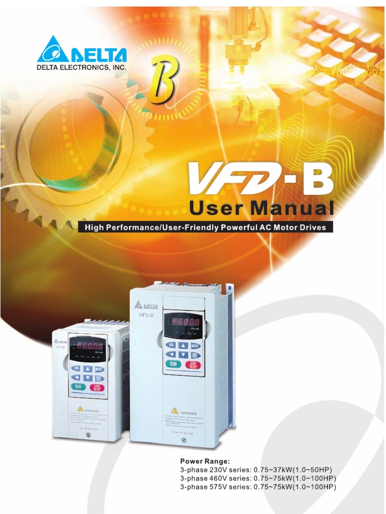 Delta VFDB Manual Corrente Alternada Inversor de Energia