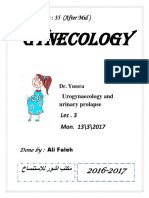 Lec. 3 - Urogynaecology and Urinary Prolapse