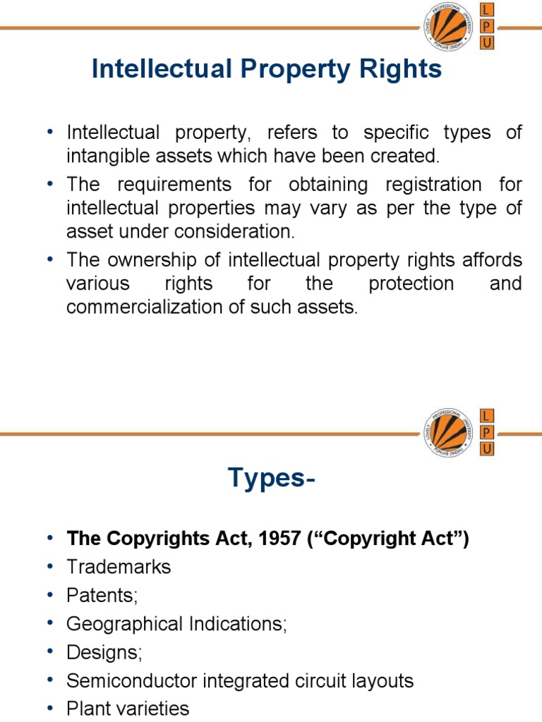Overview of Intellectual Property Rights | PDF | Law