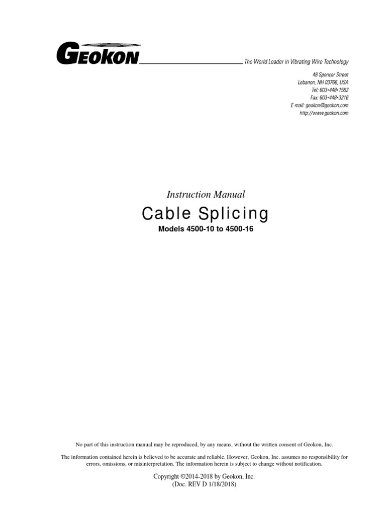 4500-10-16 Splicing Instructions | PDF | Nut (Hardware) | Manufactured ...