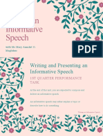 Writing and Presenting An Informative Speech