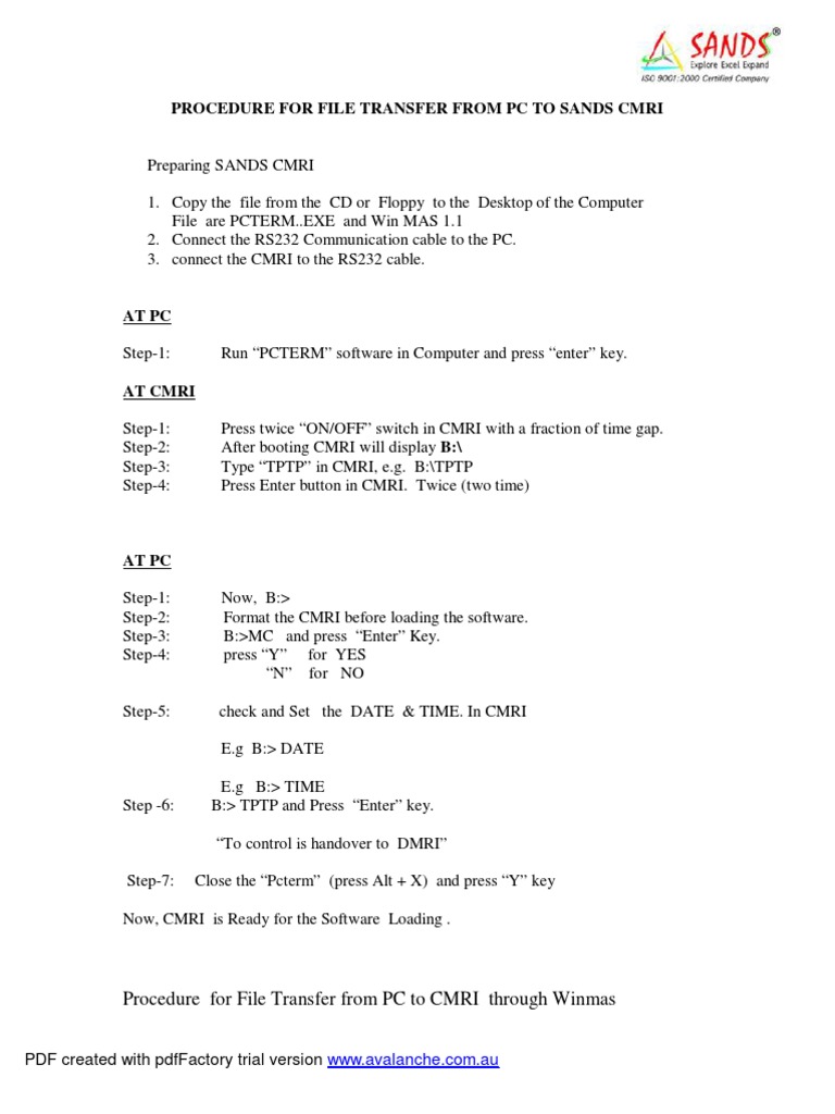 CMRI File Transfer Procedure Guide | PDF | Personal Computers | Booting