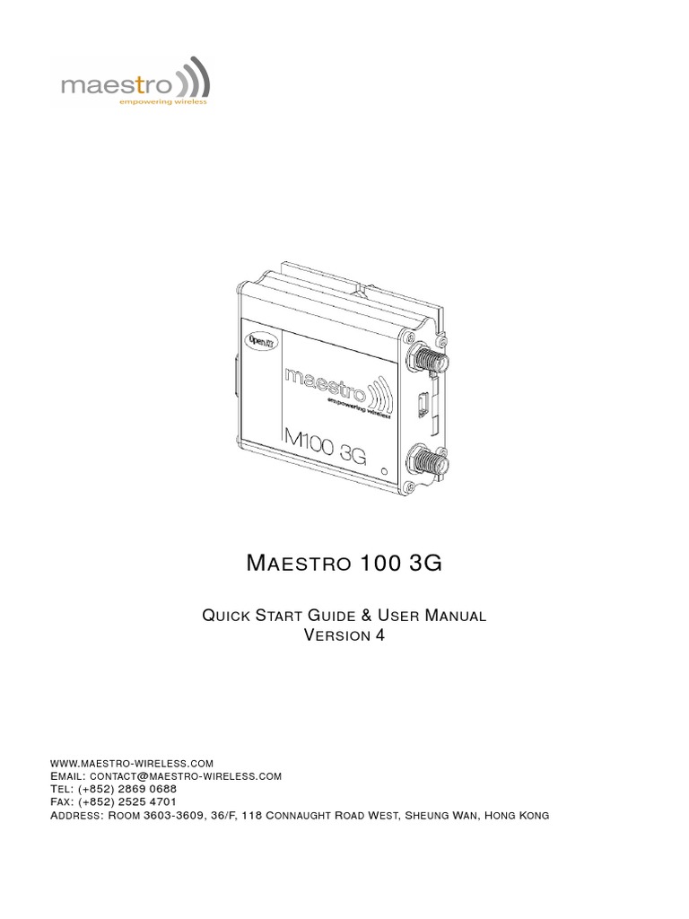 M100 3G Quick Start Guide User Manual v4 | PDF | Usb | Modem