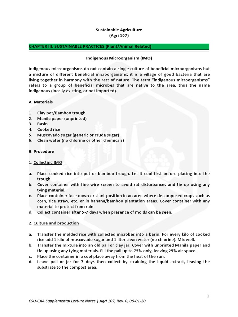 Benefits of Indigenous Microorganisms | PDF | Compost | Manure