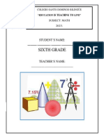 6 Grade - Math - 2023cover