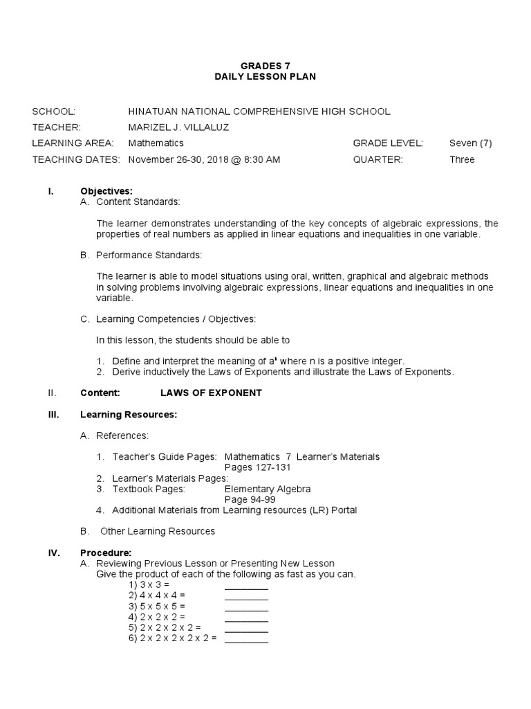 lesson-plan-laws-of-exponent-pdf-equations-behavior-modification