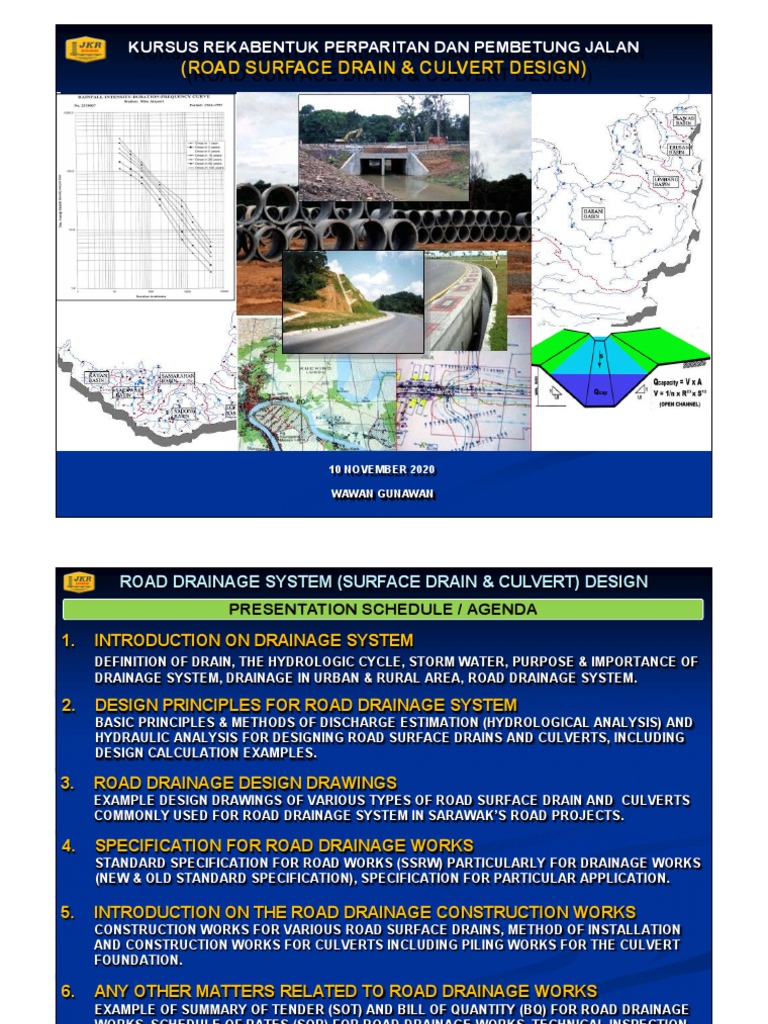 Road Drainage Design and Construction Guide | PDF | Drainage Basin | Road