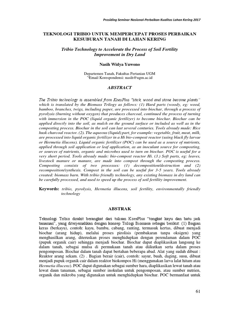 Tribio Technology for Soil Fertility Improvement | PDF | Compost | Soil ...